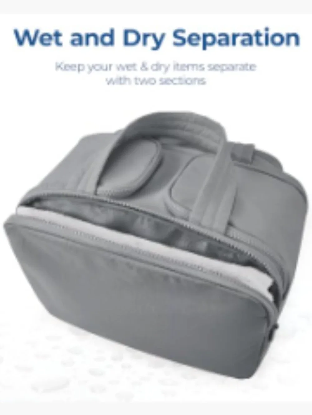 Large Wide-Open Toiletry Bag with Handle - Water-Resistant Travel Cosmetic